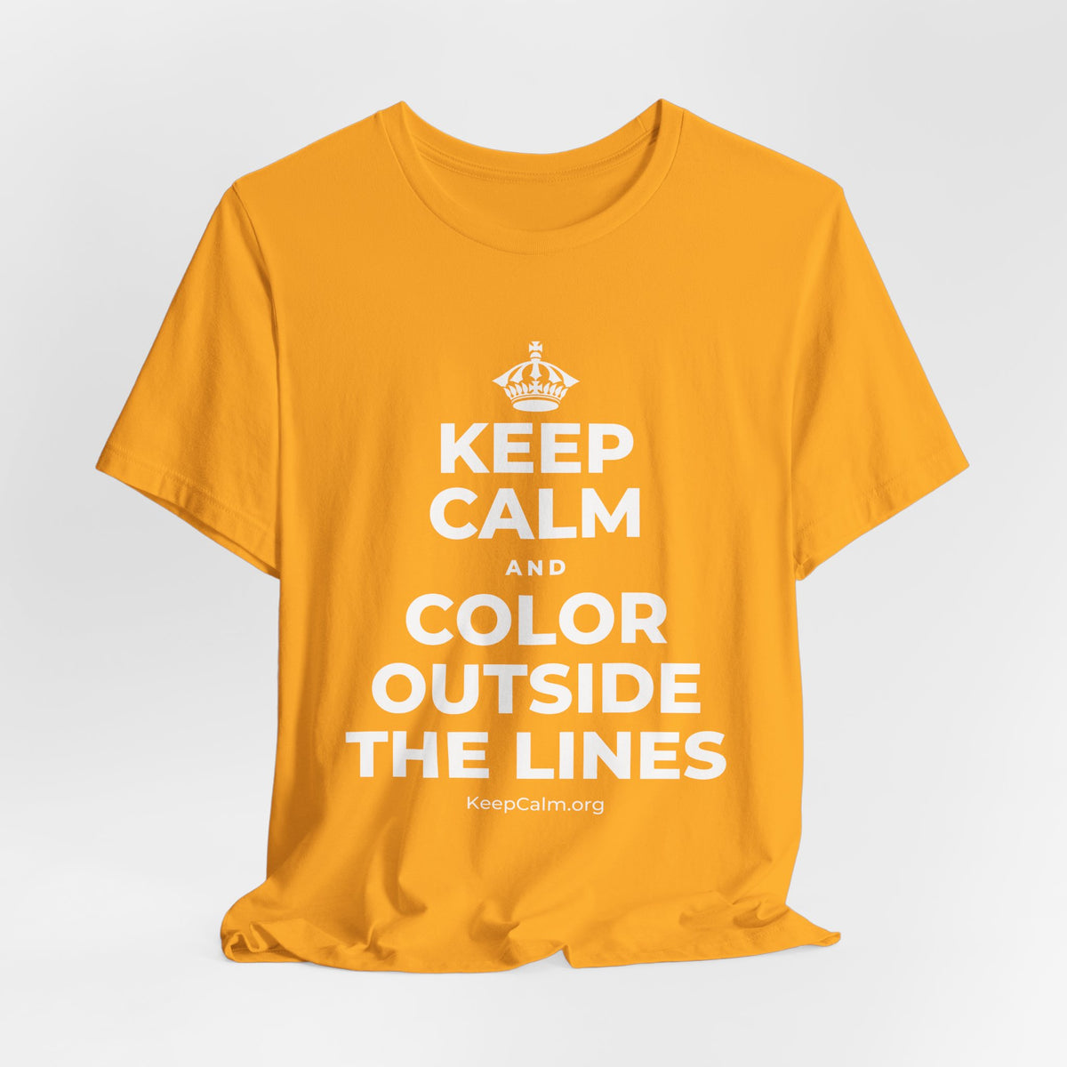 KEEP CALM AND COLOR OUTSIDE THE LINES T-Shirt (Baby Blue–Silver)