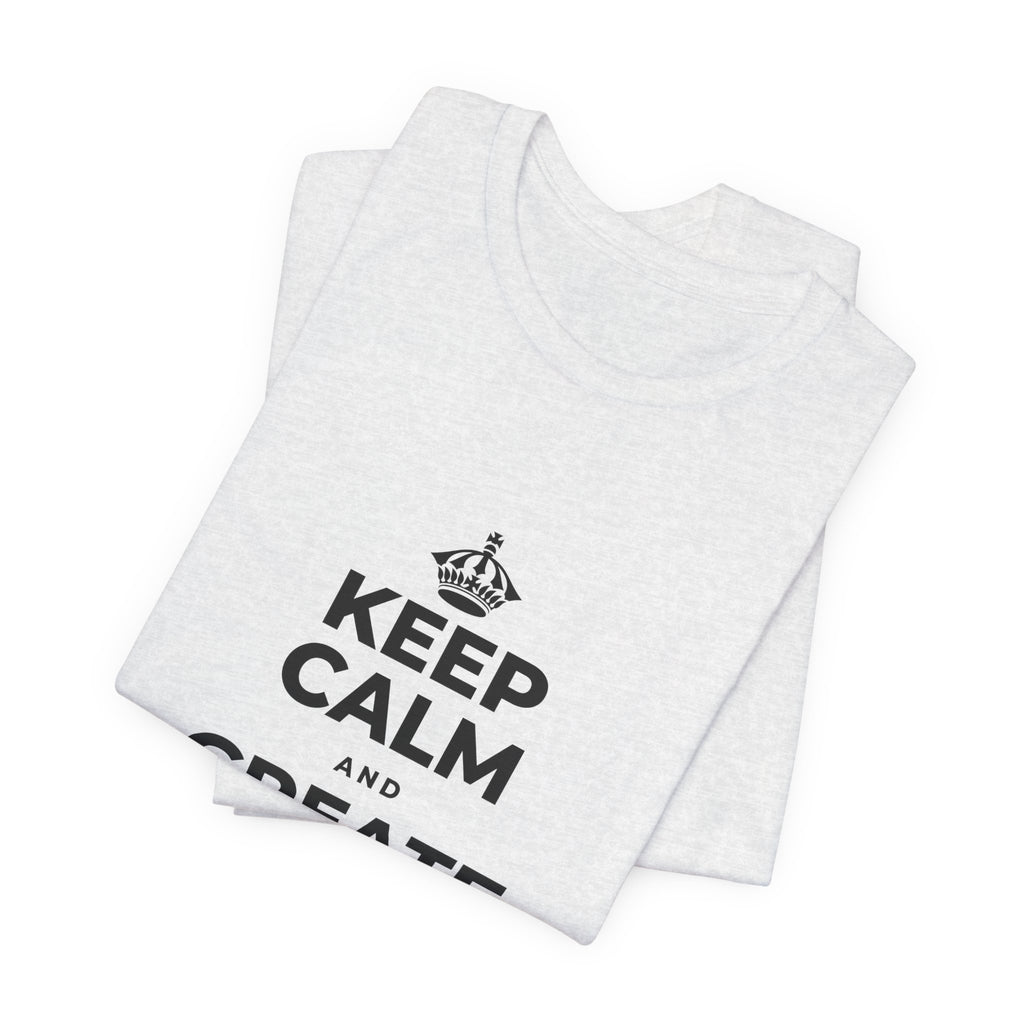KEEP CALM AND CREATE WITH HIGGSFIELD T-Shirt (Soft Cream–Heather Mauve)