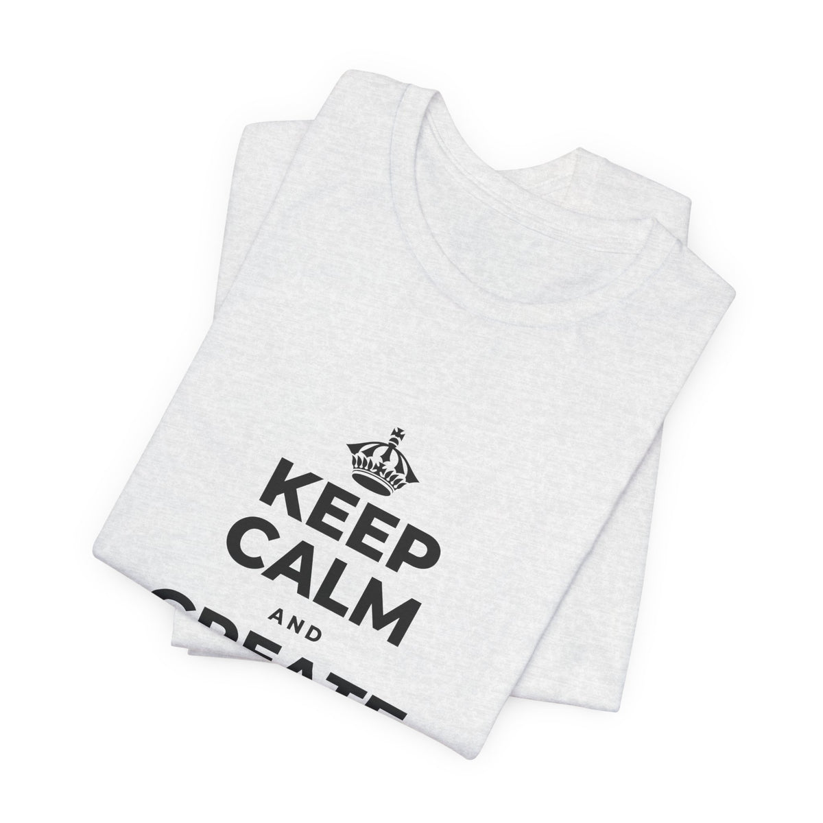 KEEP CALM AND CREATE WITH HIGGSFIELD T-Shirt (Soft Cream–Heather Mauve)