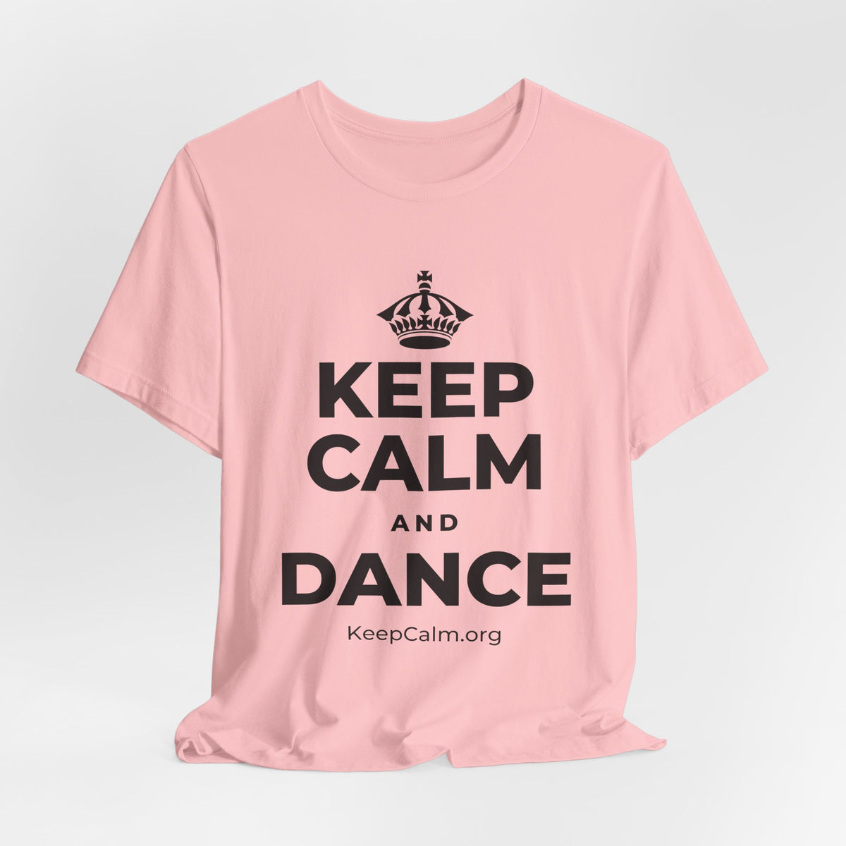 KEEP CALM AND DANCE T-Shirt (White–Asphalt)