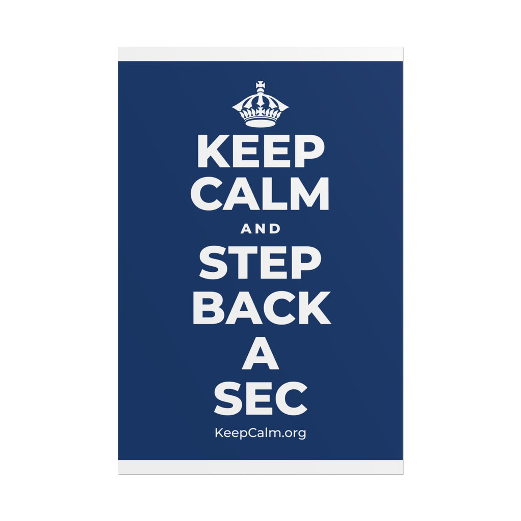 KEEP CALM AND STEP BACK A SEC Poster