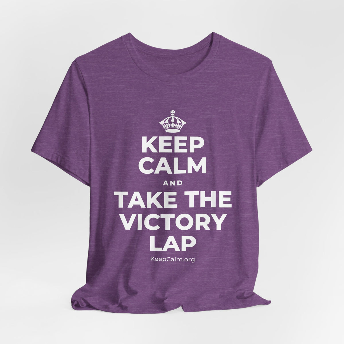 KEEP CALM AND TAKE THE VICTORY LAP T-Shirt (Baby Blue–Silver)