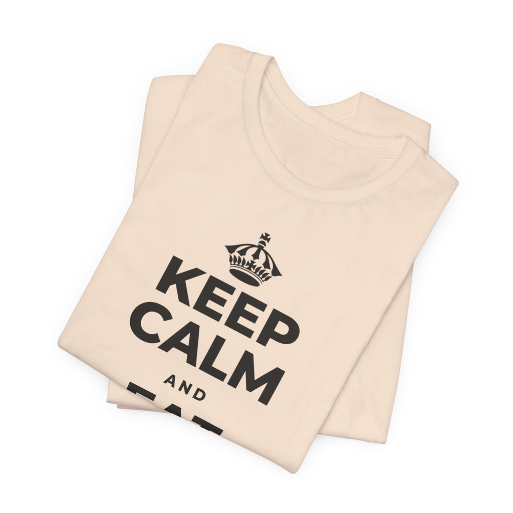 KEEP CALM AND EAT THE SNACK T-Shirt (Soft Cream–Heather Mauve)