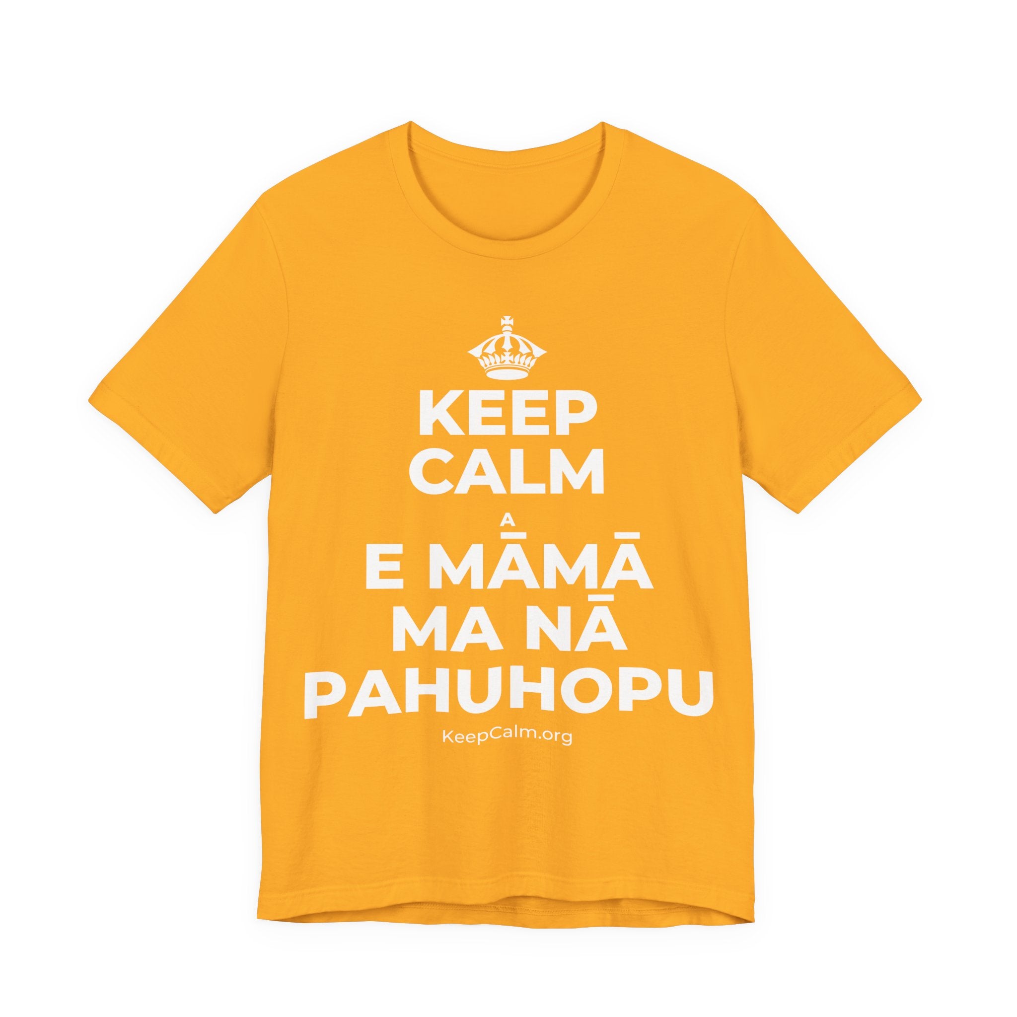 KEEP CALM A E MĀMĀ MA NĀ PAHUHOPU T-Shirt (Baby Blue–Silver)