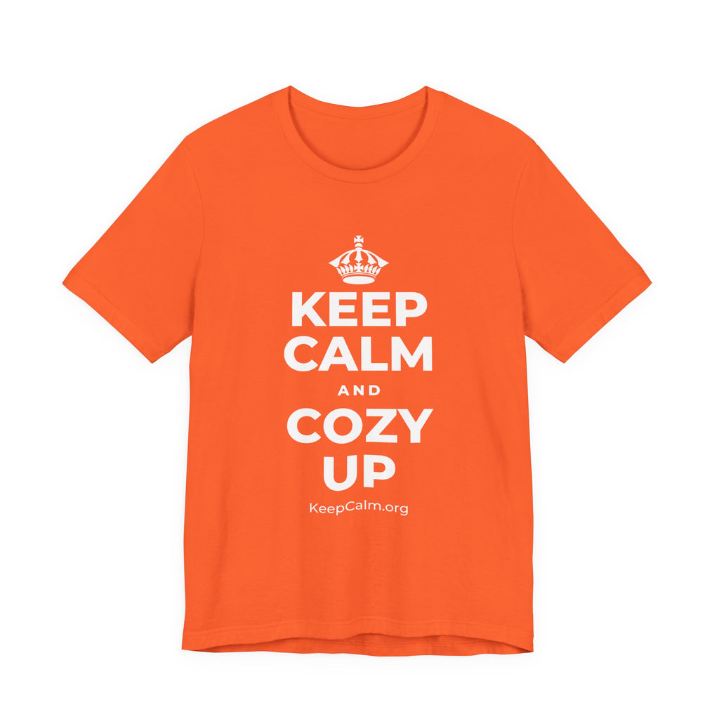 KEEP CALM AND COZY UP T-Shirt (Baby Blue–Silver)