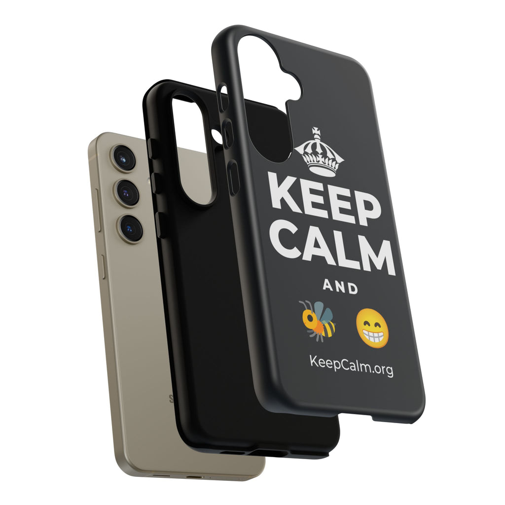 KEEP CALM AND BEE HAPPY Phone Case (Dark)