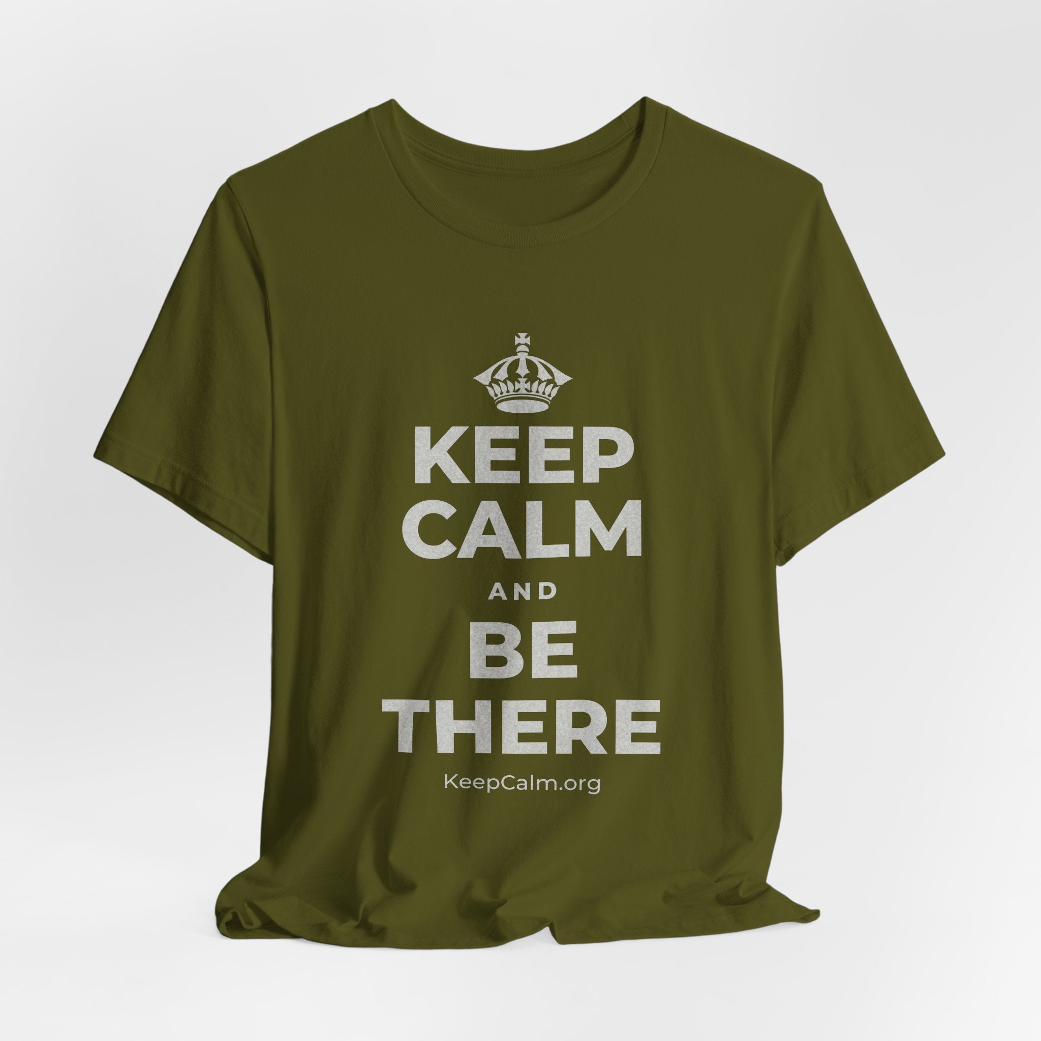 KEEP CALM AND BE THERE T-Shirt (Baby Blue–Silver)