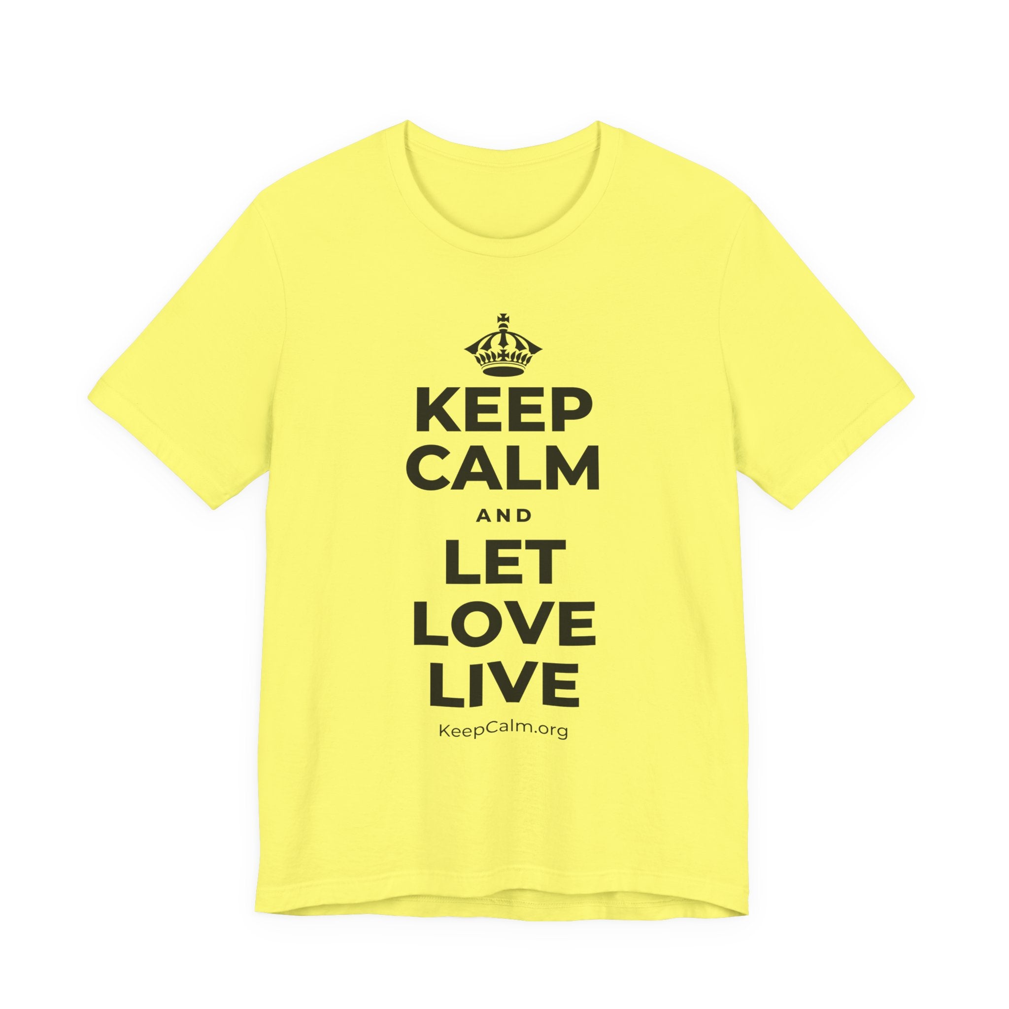 KEEP CALM AND LET LOVE LIVE T-Shirt (Soft Cream–Heather Mauve)