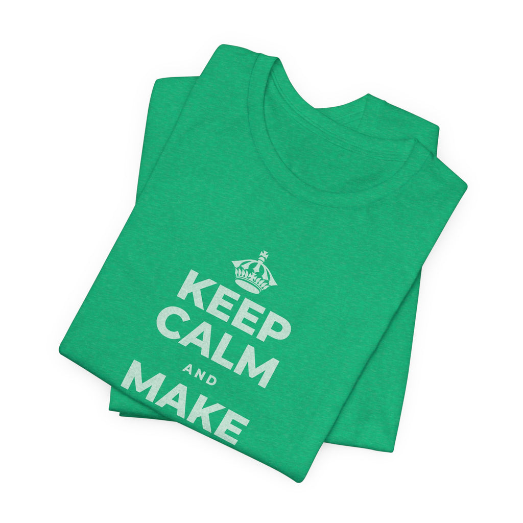 KEEP CALM AND MAKE SOMETHING T-Shirt (Baby Blue–Silver)