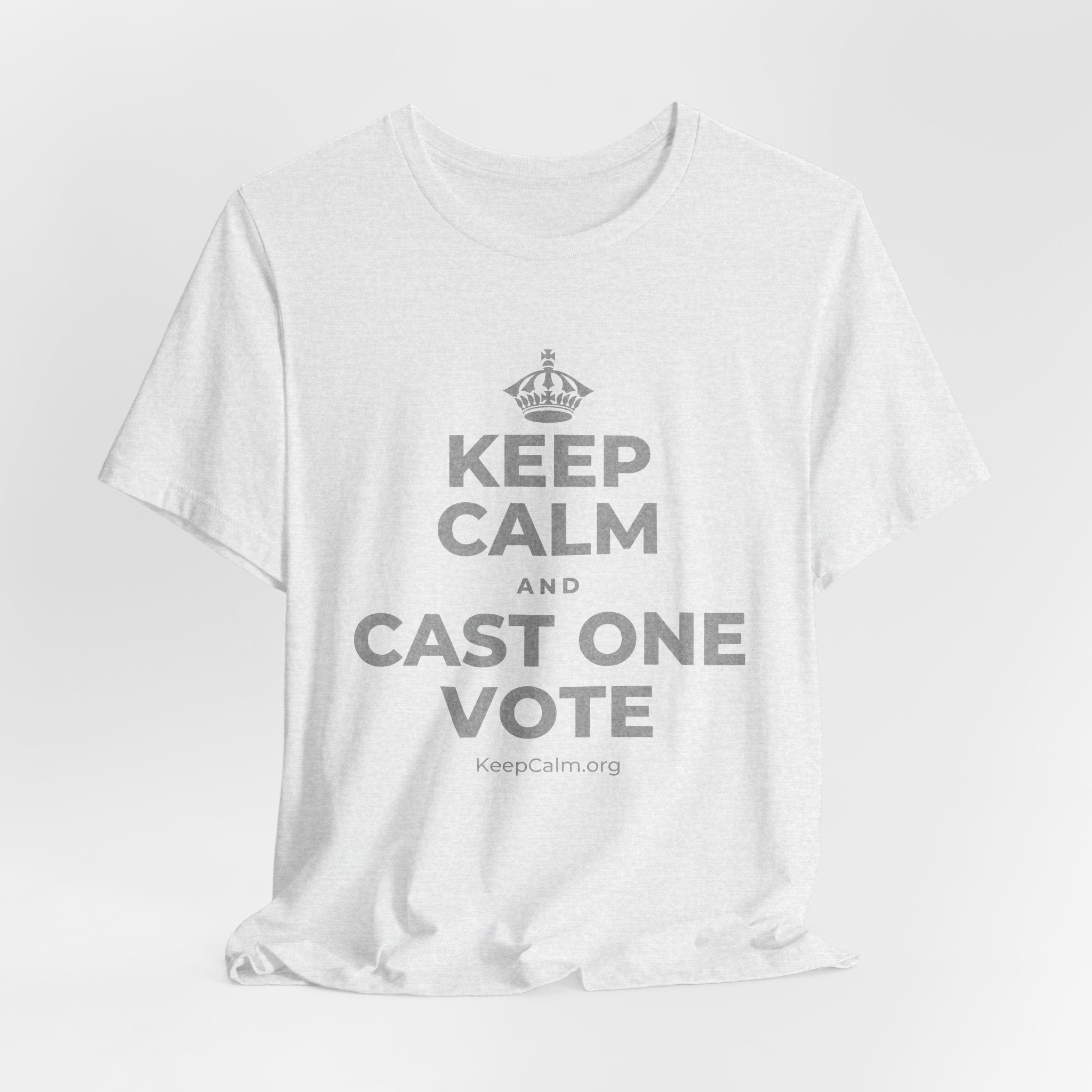 KEEP CALM AND CAST ONE VOTE T-Shirt (Soft Cream–Heather Mauve)