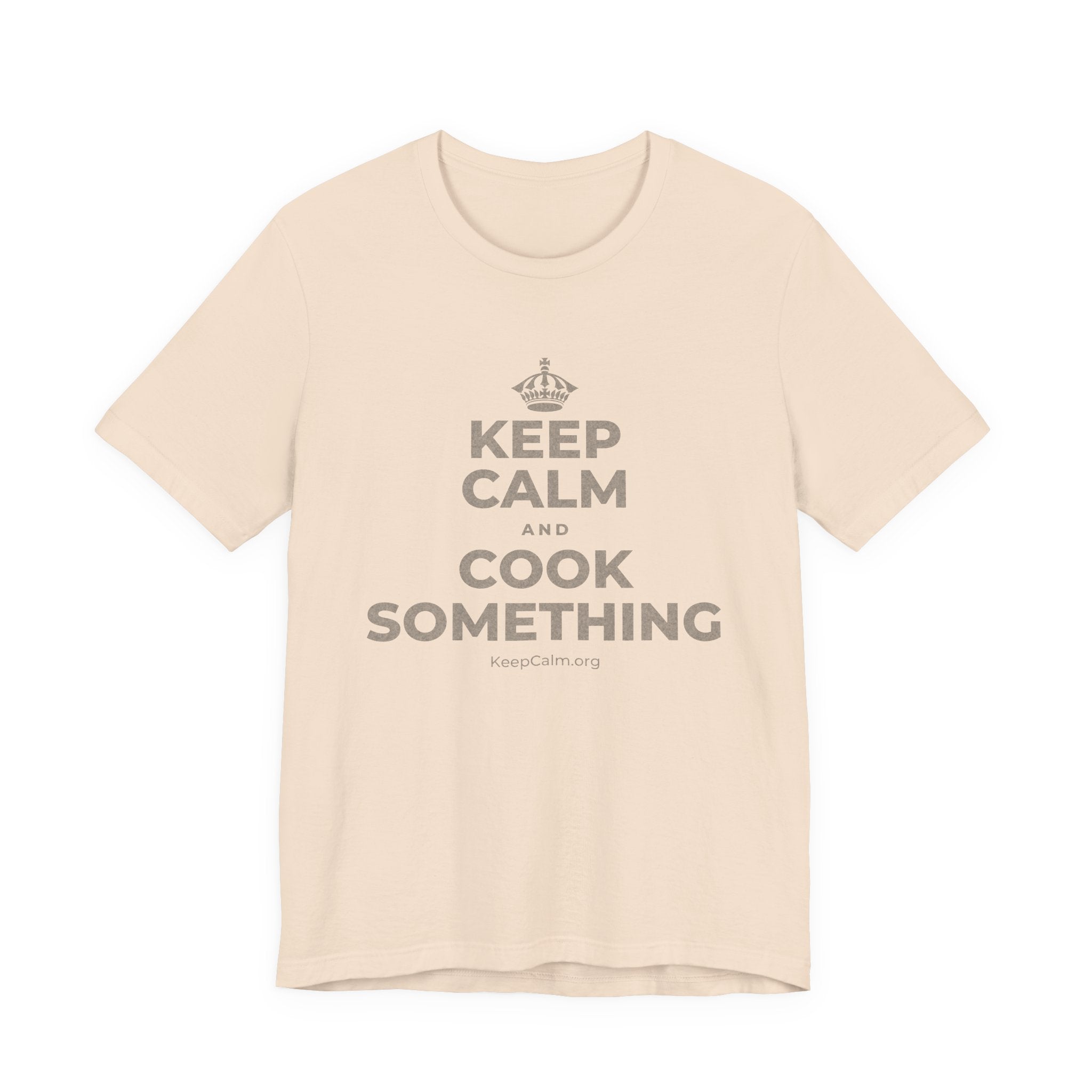 KEEP CALM AND COOK SOMETHING T-Shirt (Soft Cream–Heather Mauve)