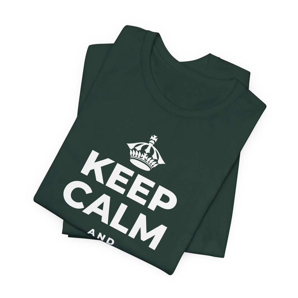 KEEP CALM AND TREAT YOURSELF T-Shirt (White–Asphalt)