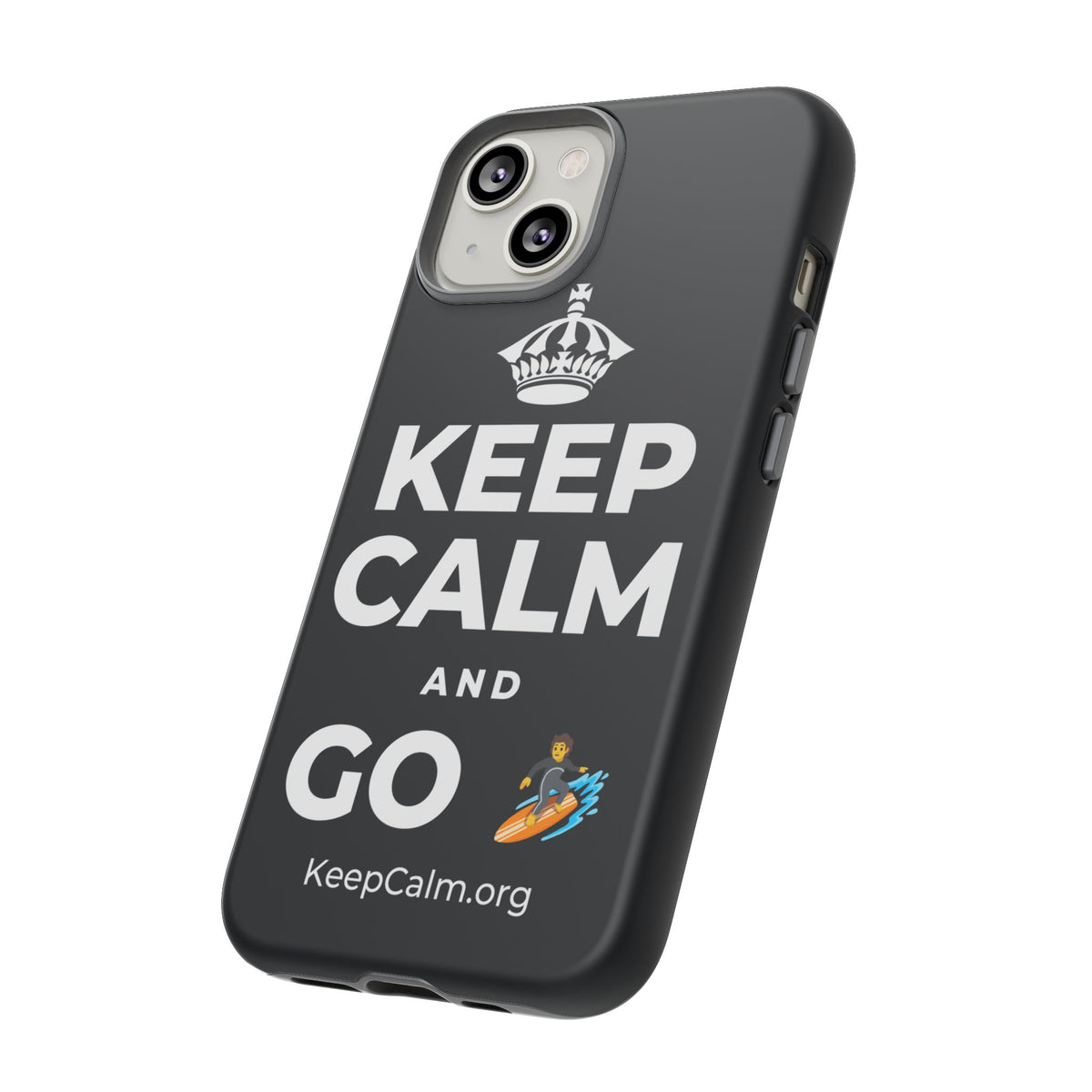 KEEP CALM AND GO 🏄 Phone Case (Dark)
