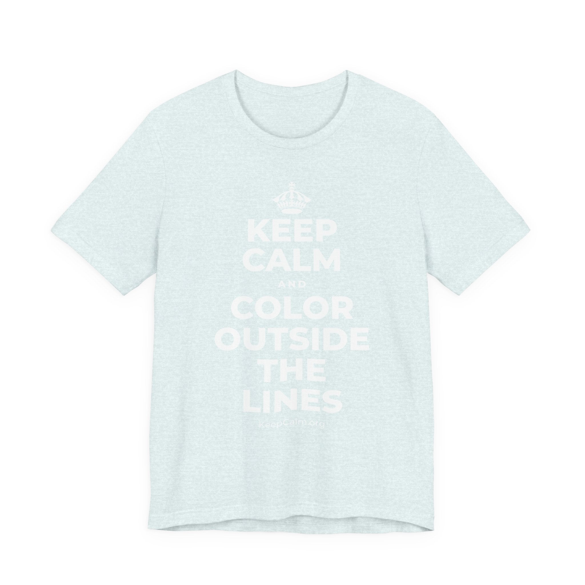 KEEP CALM AND COLOR OUTSIDE THE LINES T-Shirt (Soft Cream–Heather Mauve)