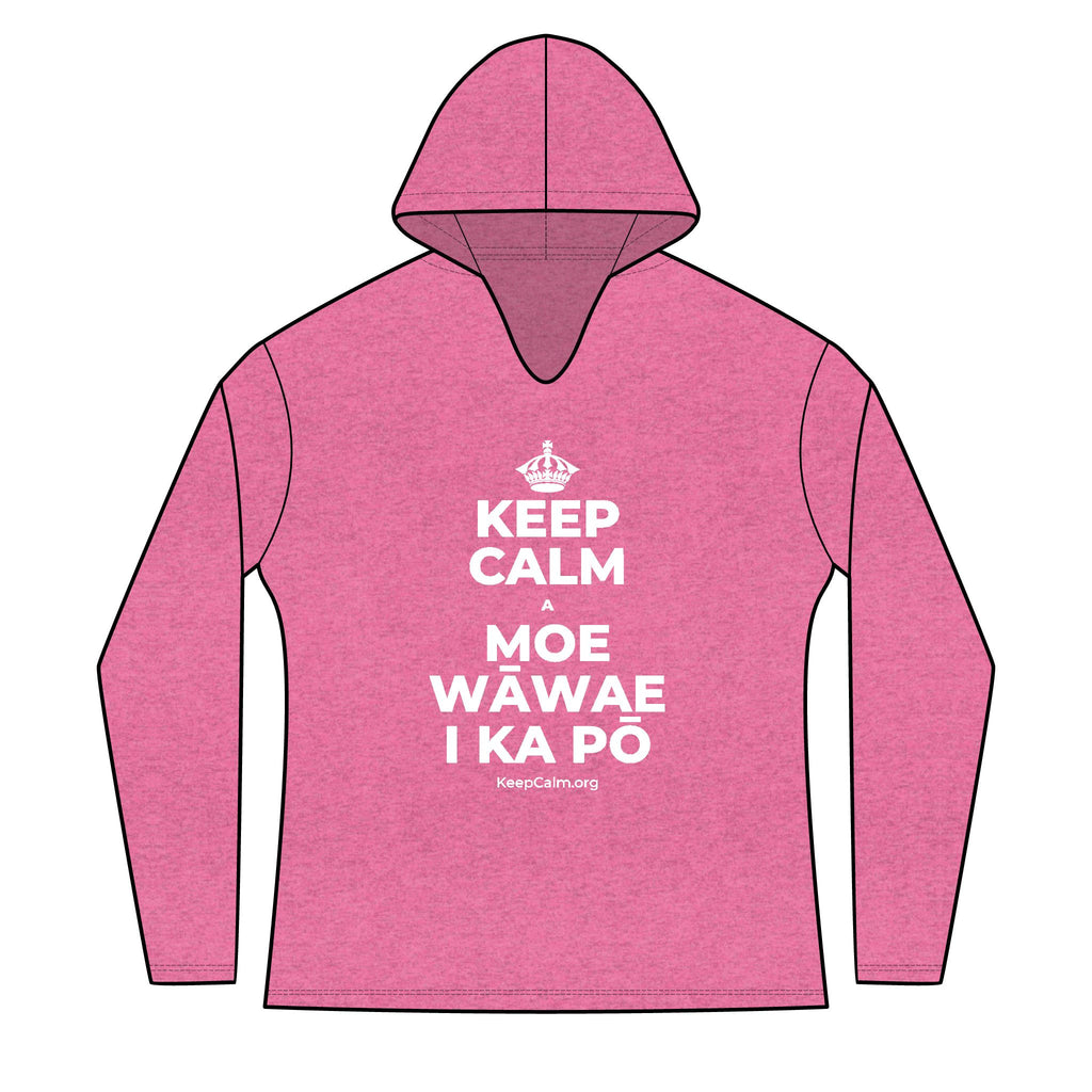 KEEP CALM A MOE WĀWAE I KA PŌ Women's Long Sleeve Hoodie