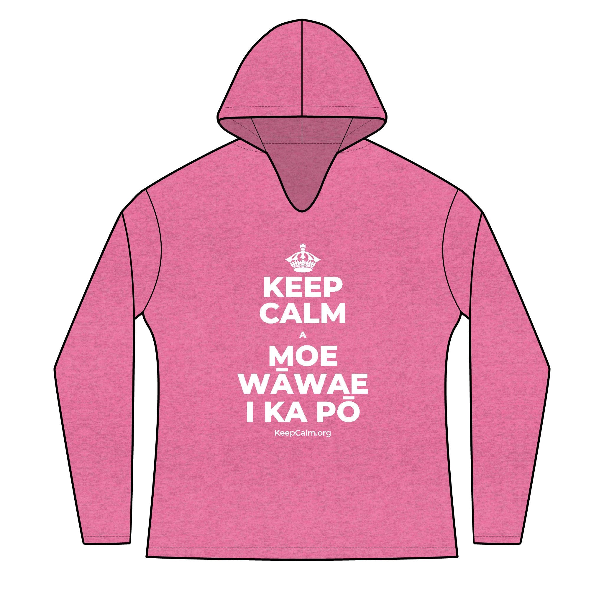 KEEP CALM A MOE WĀWAE I KA PŌ Women's Long Sleeve Hoodie