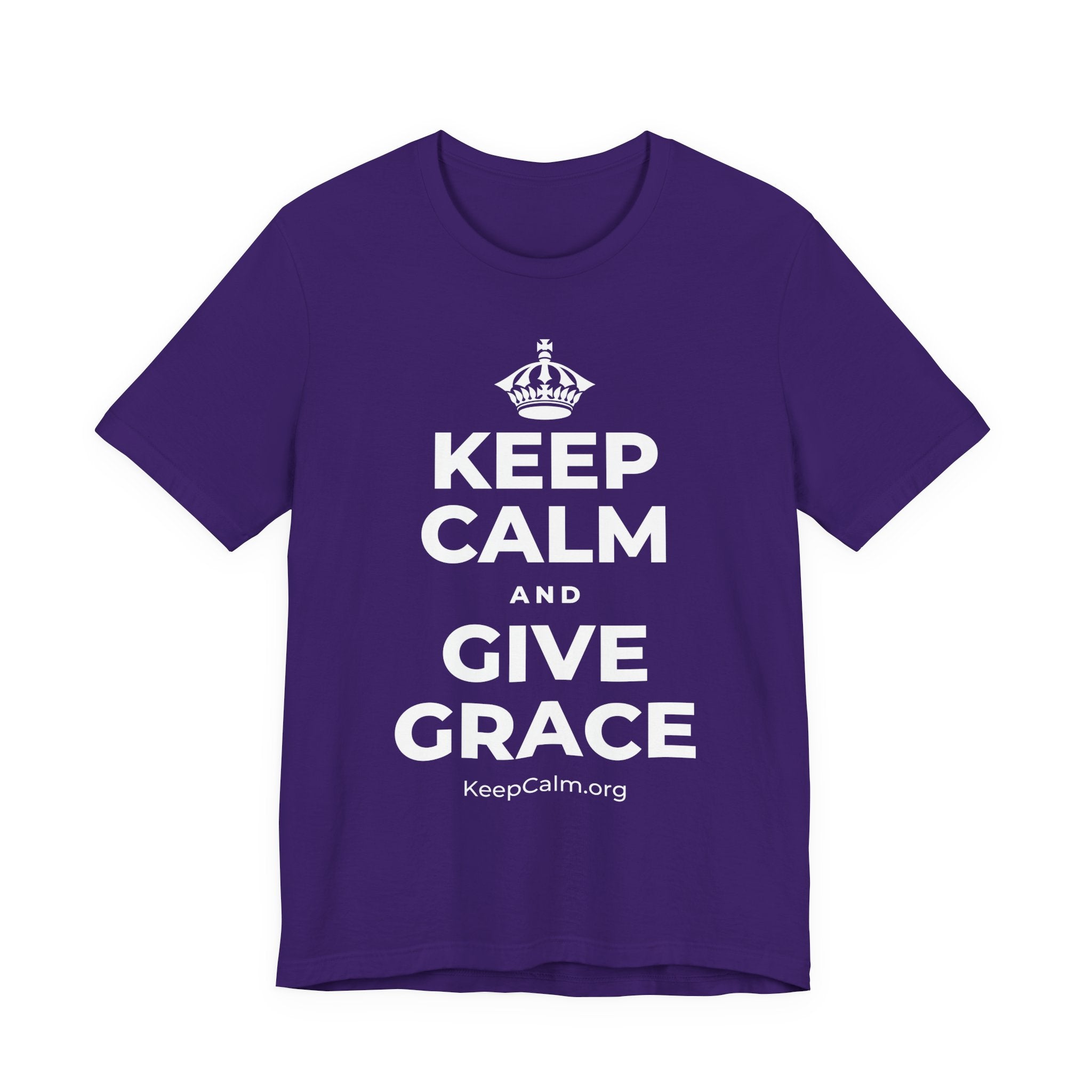 KEEP CALM AND GIVE GRACE T-Shirt (Soft Cream–Heather Mauve)
