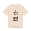 KEEP CALM AND MAKE YOUR MOVE T-Shirt (Soft Cream–Heather Mauve)