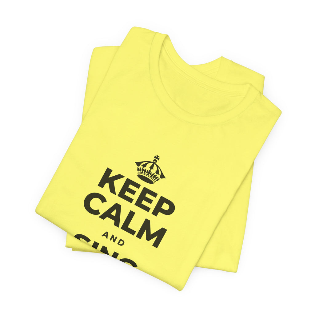 KEEP CALM AND SING WHILE YOU COOK T-Shirt (Soft Cream–Heather Mauve)