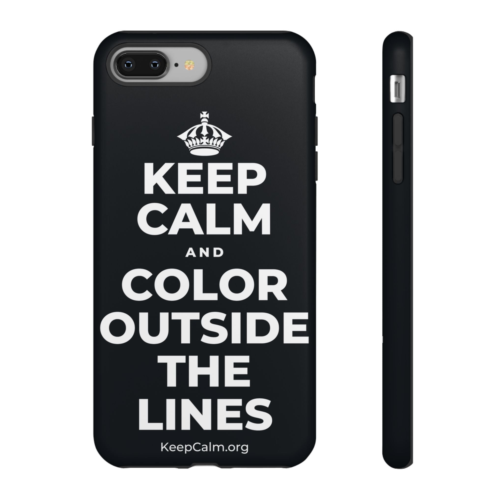 KEEP CALM AND COLOR OUTSIDE THE LINES Phone Case (Dark)