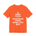 KEEP CALM VÀ NGHỈ NGƠI XỨNG ĐÁNG CỦA BẠN T-Shirt (Baby Blue–Silver)