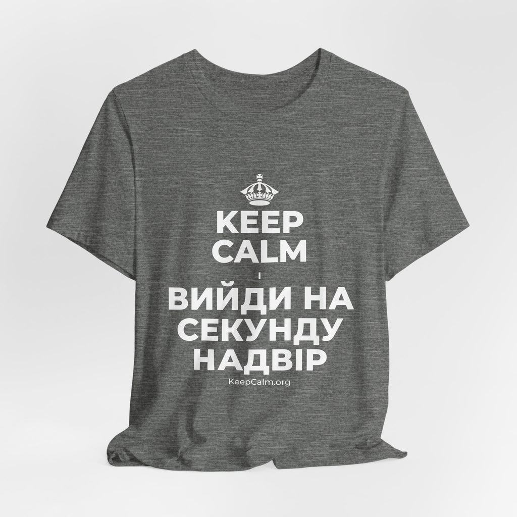 KEEP CALM І ВИЙДИ НА СЕКУНДУ НАДВІР T-Shirt (Baby Blue–Silver)
