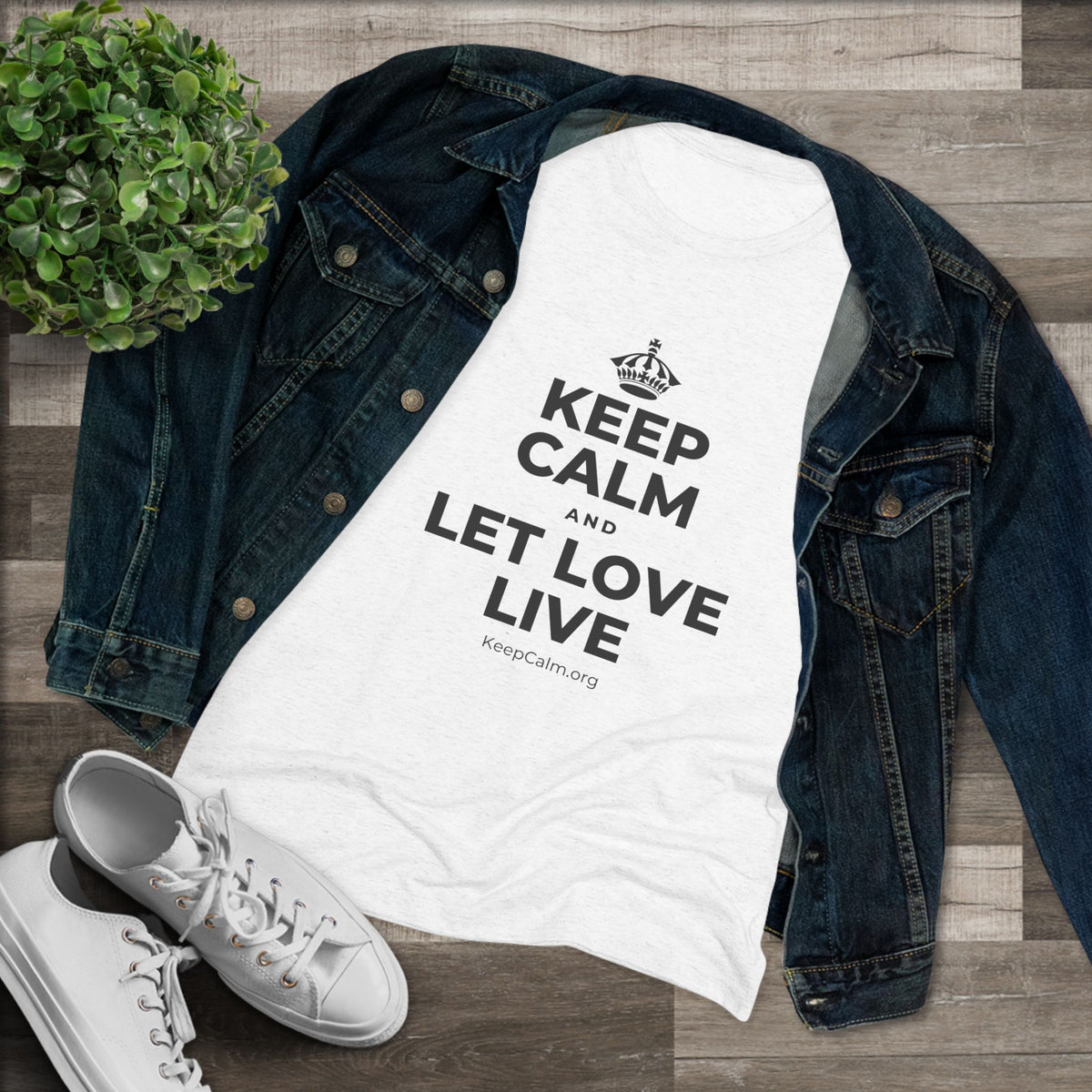 KEEP CALM AND LET LOVE LIVE Women's Tri-Blend Tee