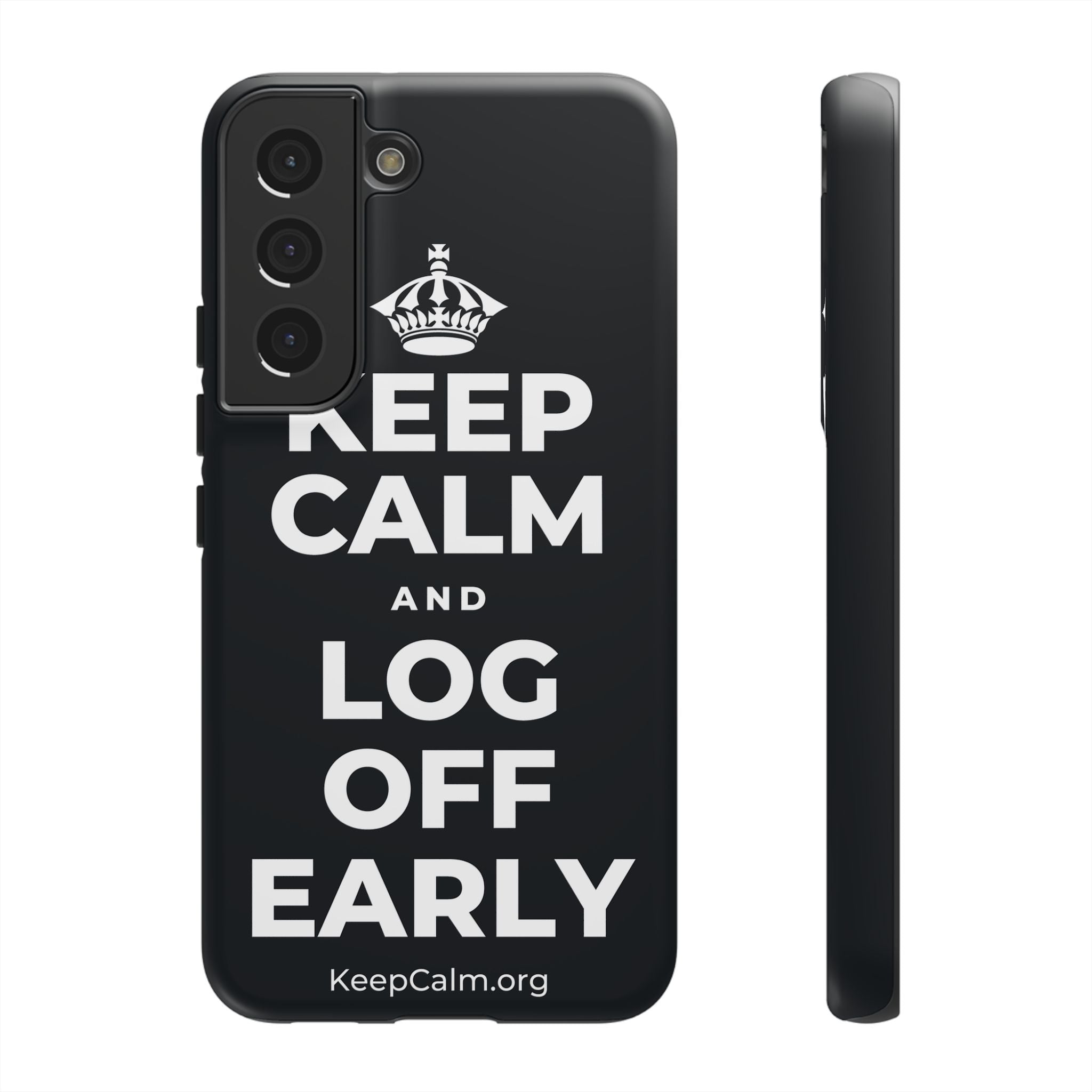 KEEP CALM AND LOG OFF EARLY Phone Case (Dark)