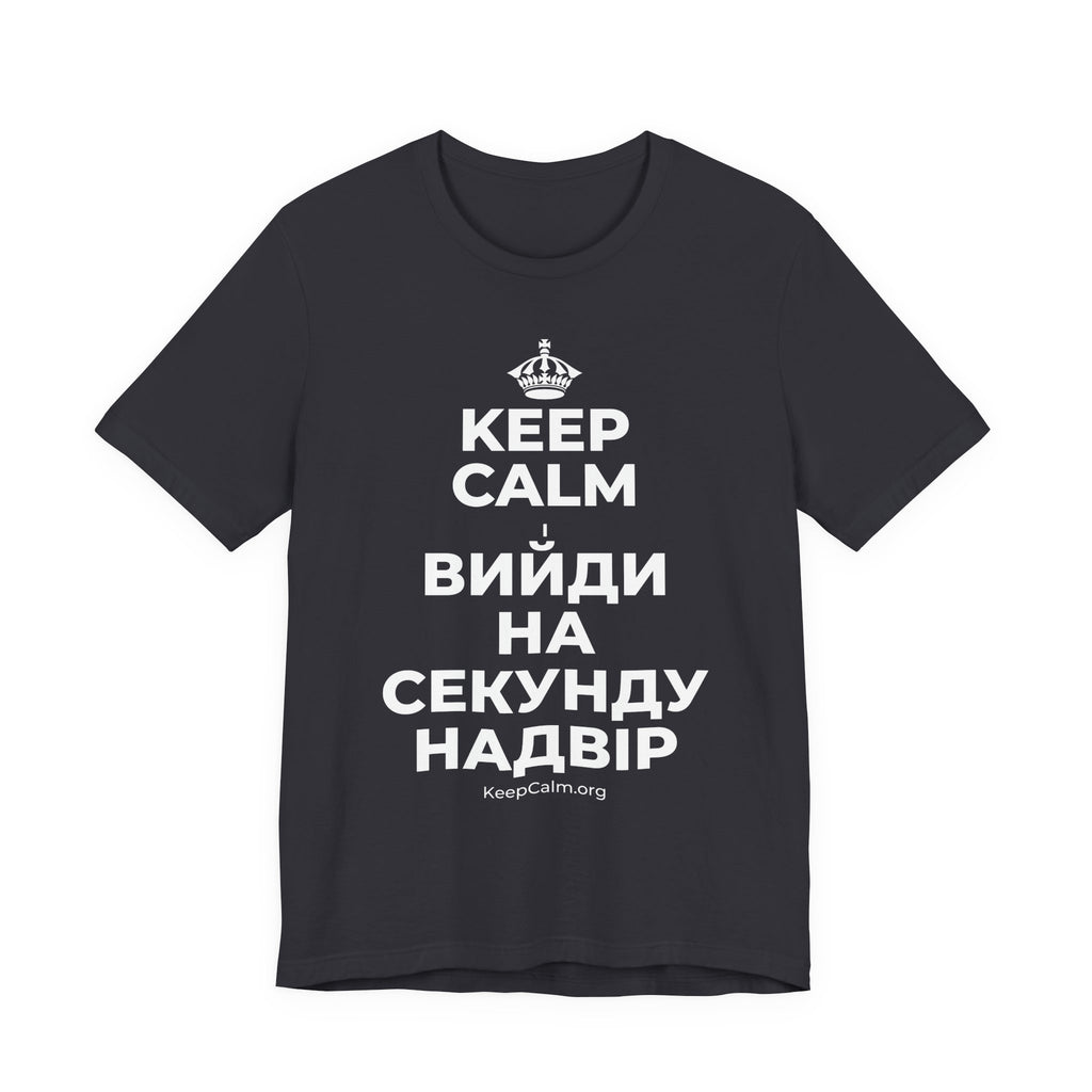 KEEP CALM І ВИЙДИ НА СЕКУНДУ НАДВІР T-Shirt (Baby Blue–Silver)