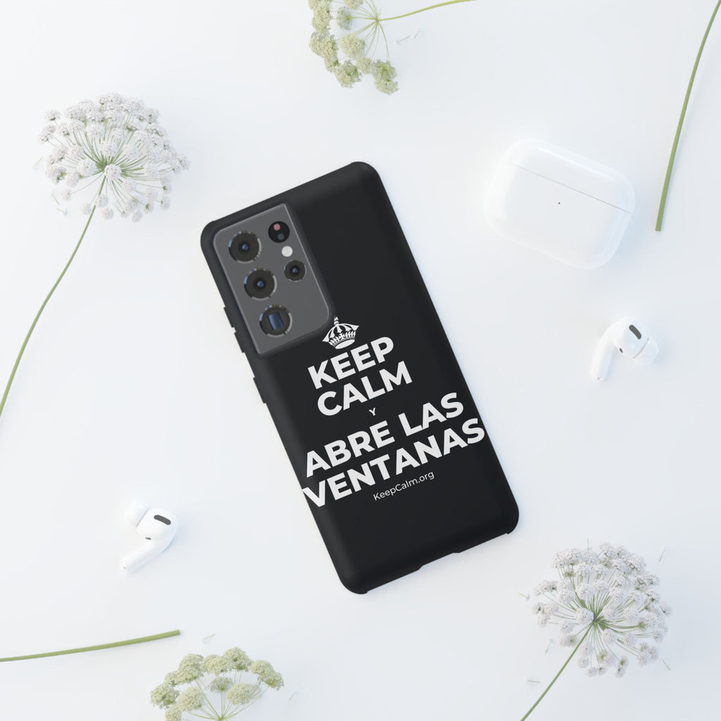 KEEP CALM Y ABRE LAS VENTANAS Phone Case (Dark)