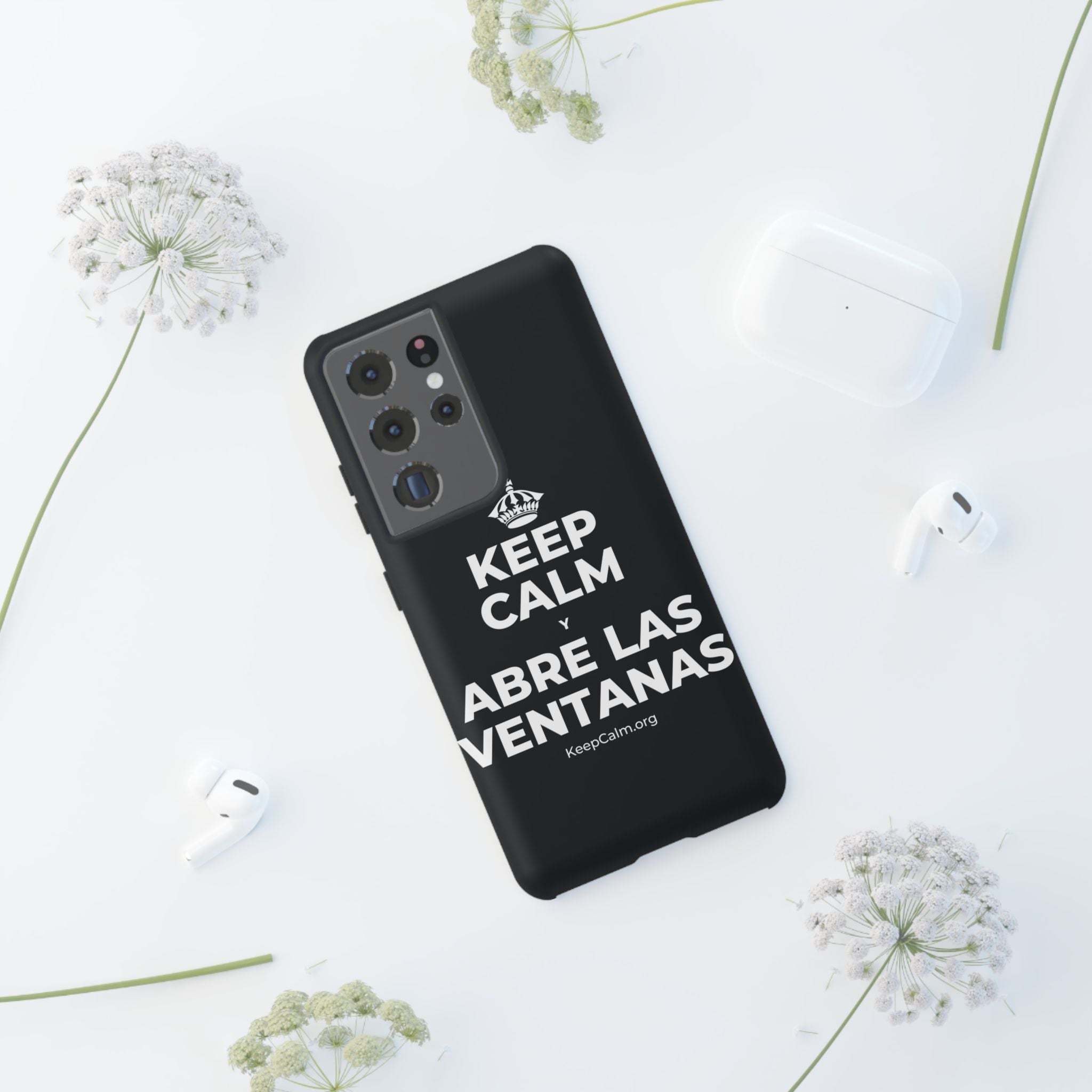 KEEP CALM Y ABRE LAS VENTANAS Phone Case (Dark)
