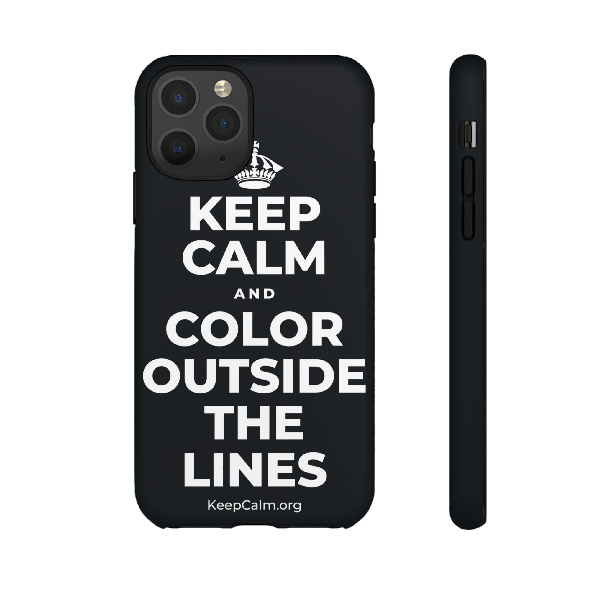 KEEP CALM AND COLOR OUTSIDE THE LINES Phone Case (Dark)