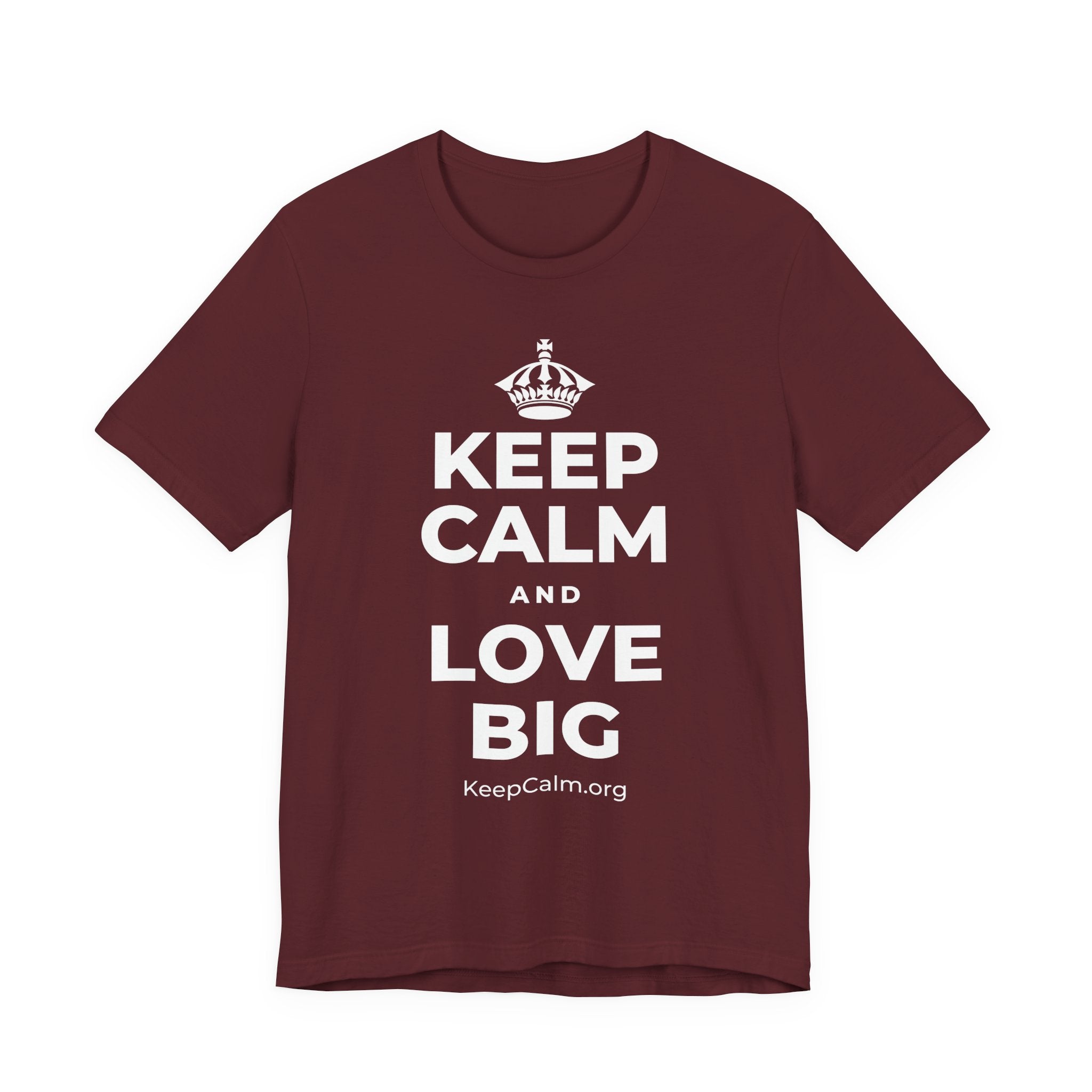KEEP CALM AND LOVE BIG T-Shirt (Baby Blue–Silver)