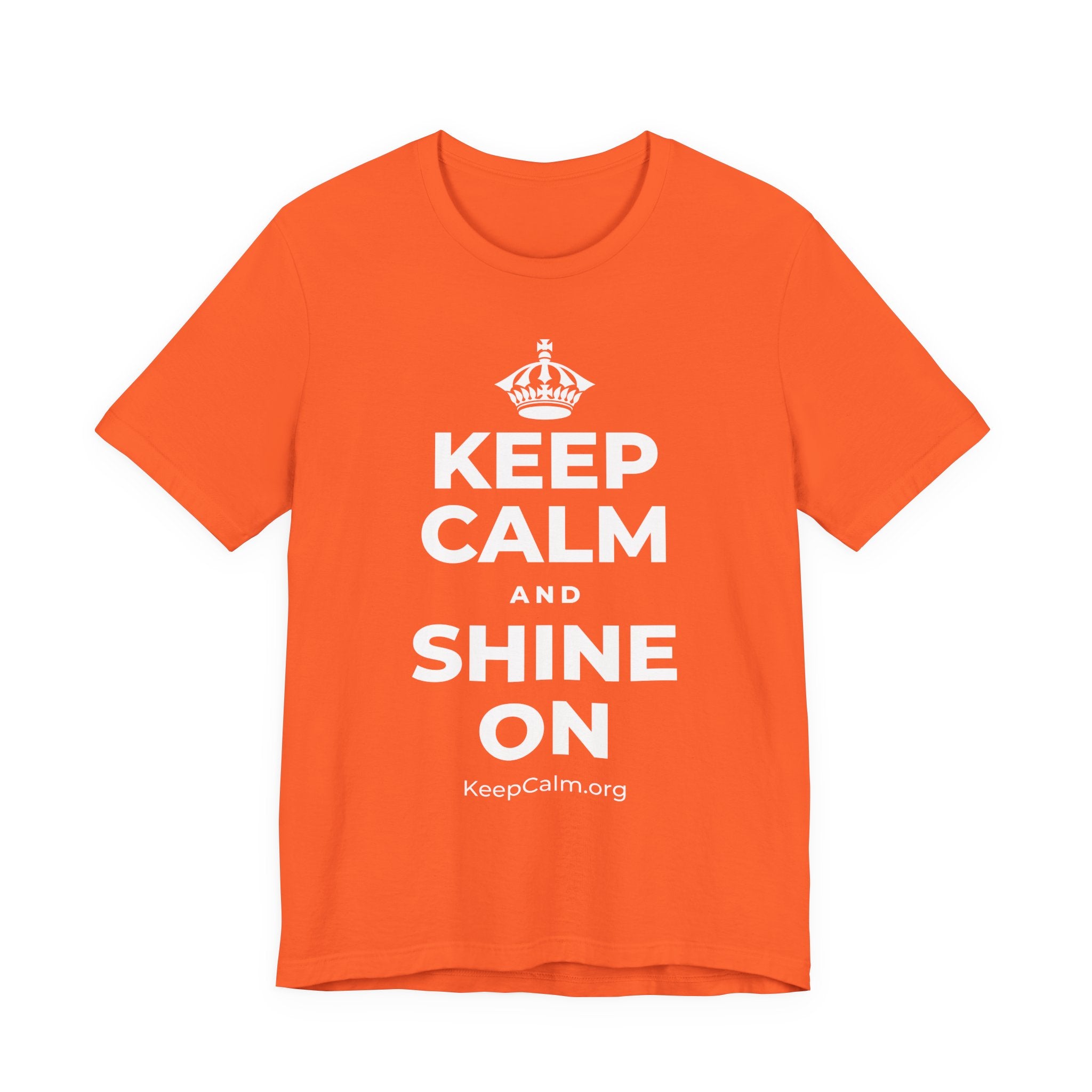KEEP CALM AND SHINE ON T-Shirt (Baby Blue–Silver)