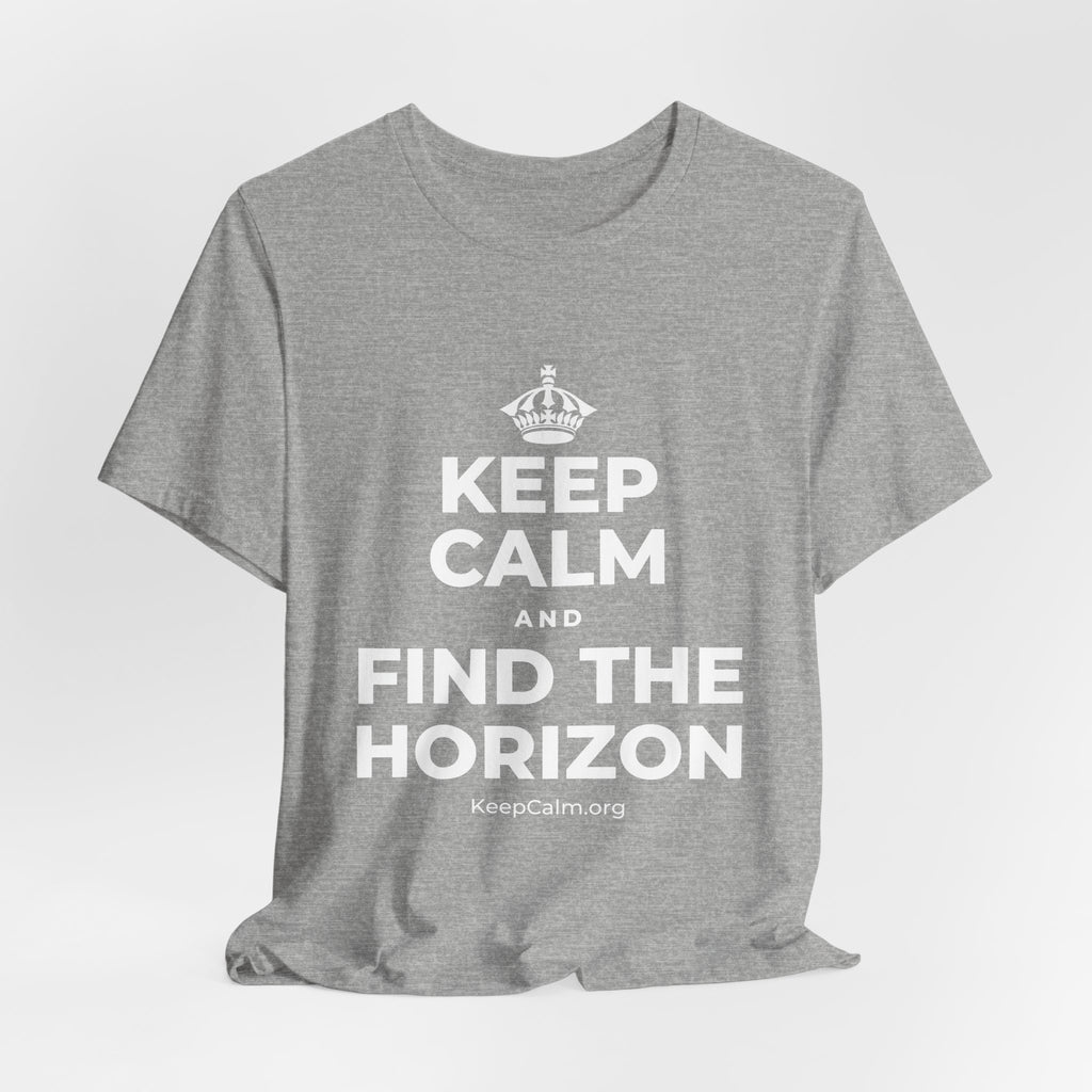 KEEP CALM AND FIND THE HORIZON T-Shirt (White–Asphalt)