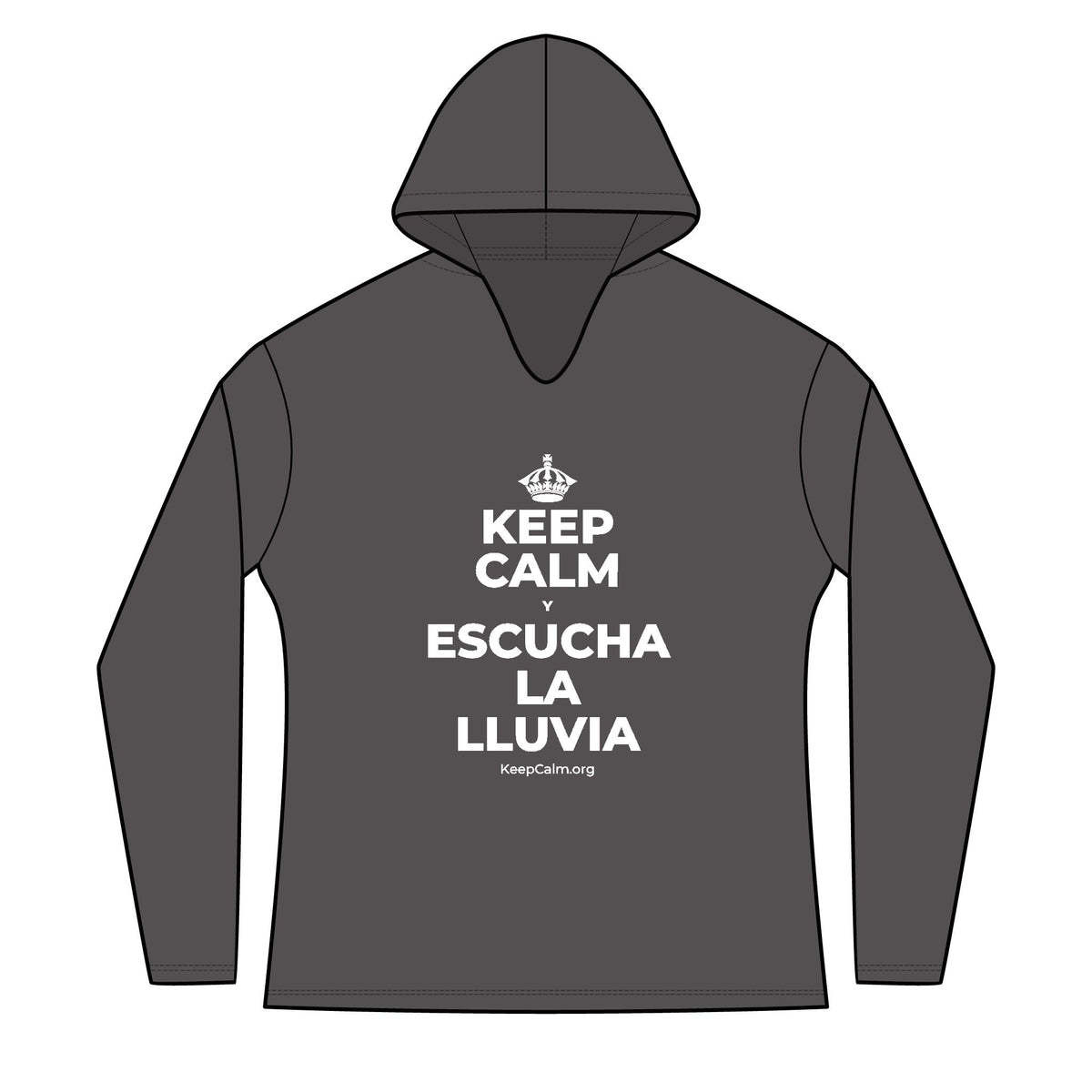 KEEP CALM Y ESCUCHA LA LLUVIA Women's Long Sleeve Hoodie