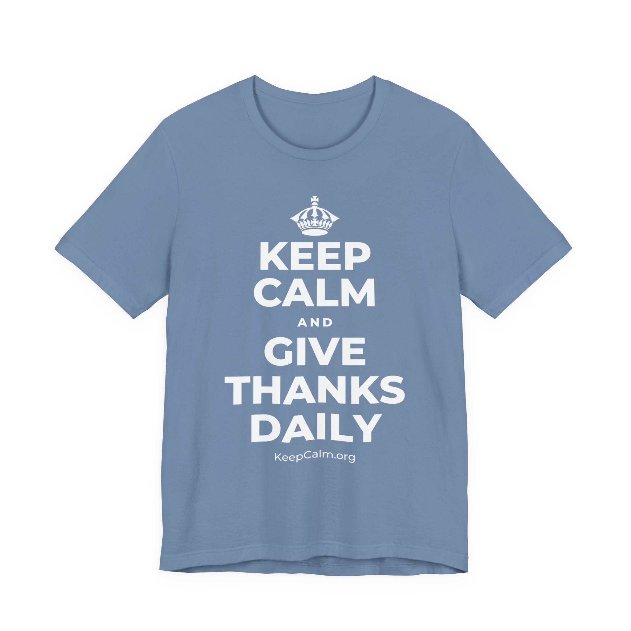 KEEP CALM AND GIVE THANKS DAILY T-Shirt (Soft Cream–Heather Mauve)