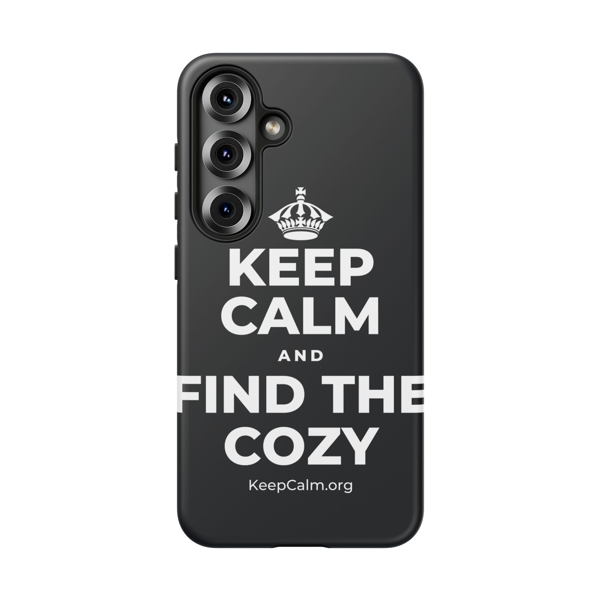 KEEP CALM AND FIND THE COZY Phone Case (Dark)