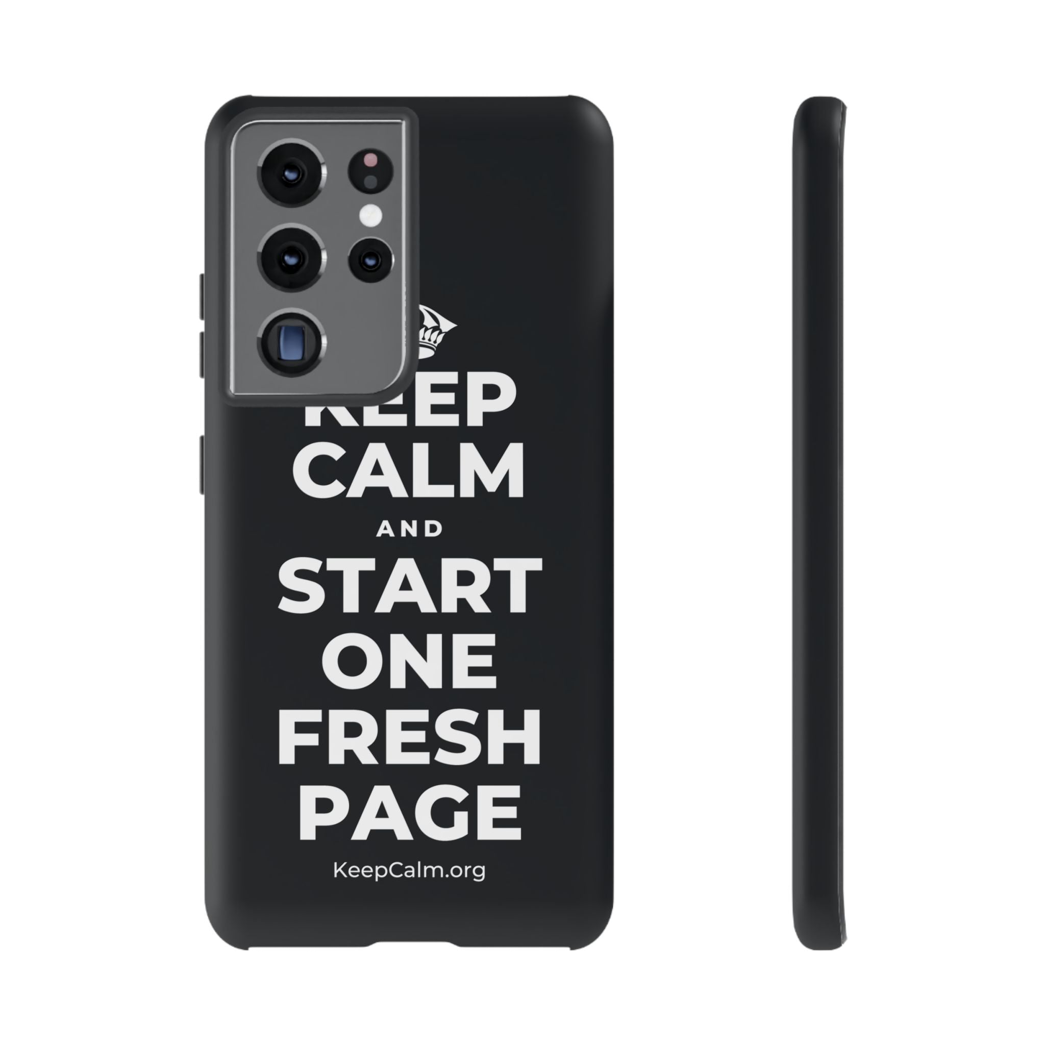 KEEP CALM AND START ONE FRESH PAGE Phone Case (Dark)