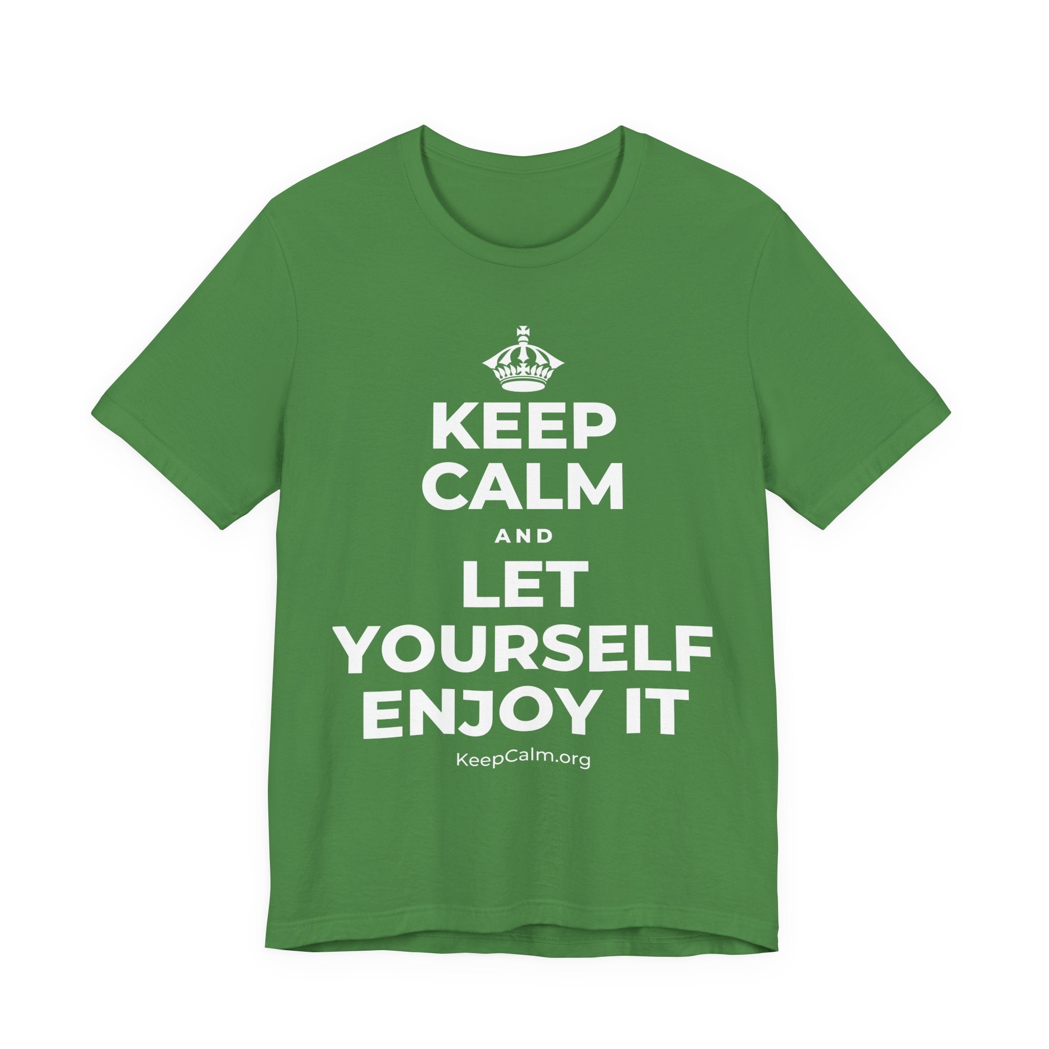 KEEP CALM AND LET YOURSELF ENJOY IT T-Shirt (Baby Blue–Silver)