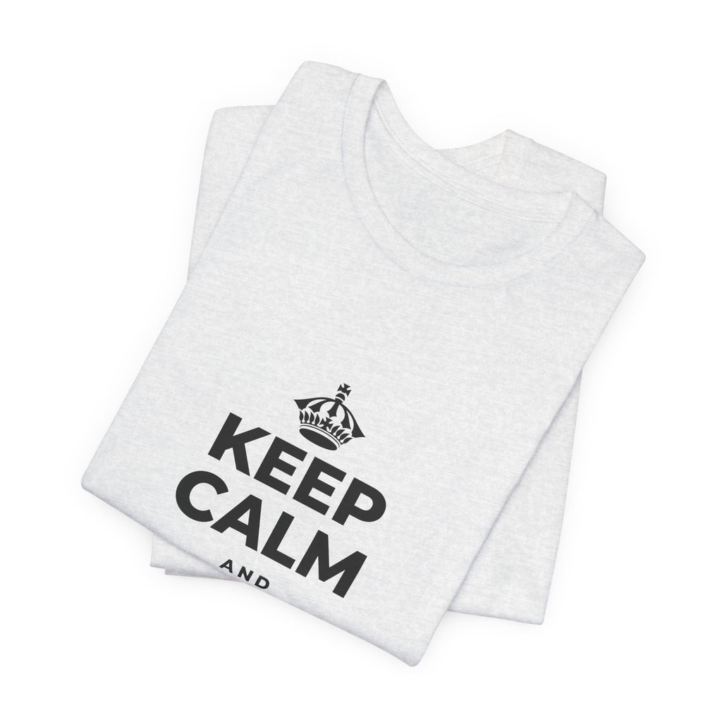 KEEP CALM AND MOVE FORWARD T-Shirt (Soft Cream–Heather Mauve)