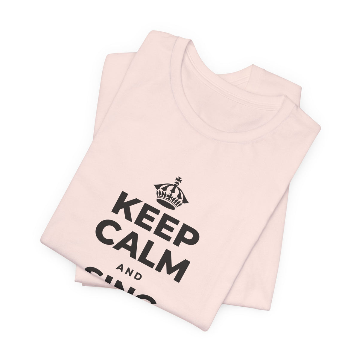 KEEP CALM AND SING WHILE YOU COOK T-Shirt (Soft Cream–Heather Mauve)