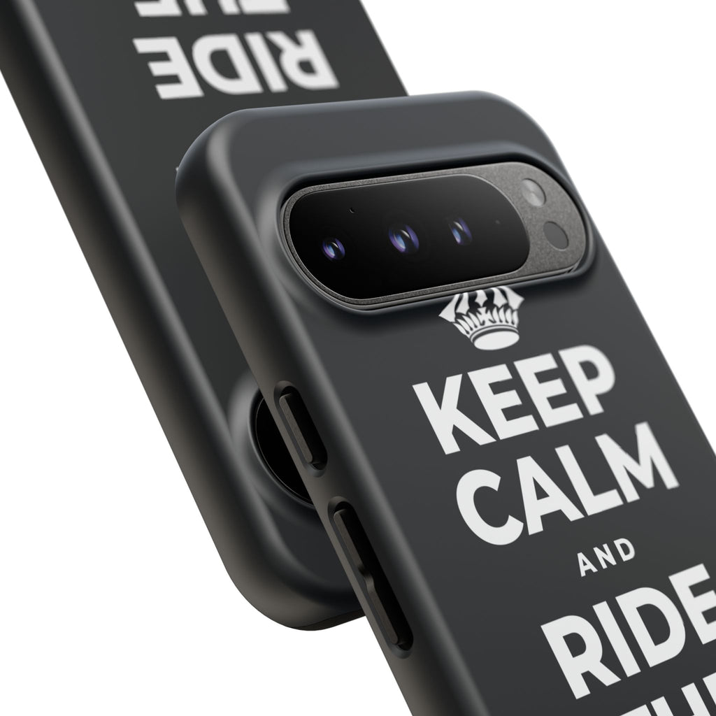 KEEP CALM AND RIDE THE GOOD WAVE Phone Case (Dark)