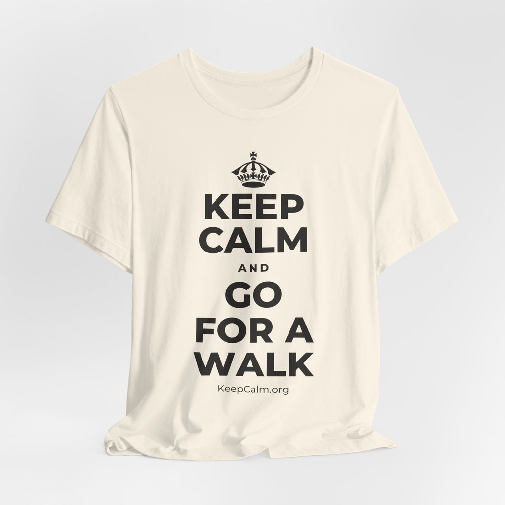 KEEP CALM AND GO FOR A WALK T-Shirt (White–Asphalt)