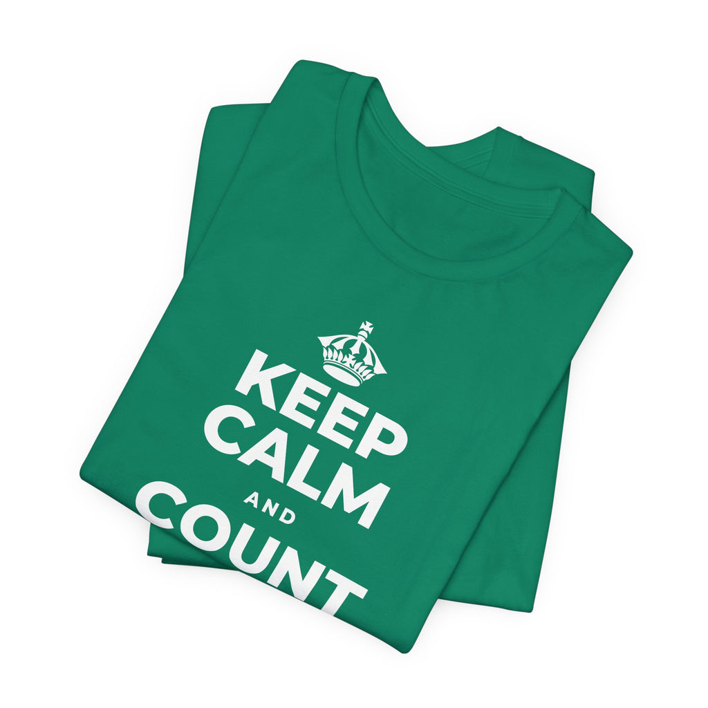 KEEP CALM AND COUNT YOUR SLOW BREATHS T-Shirt (White–Asphalt)