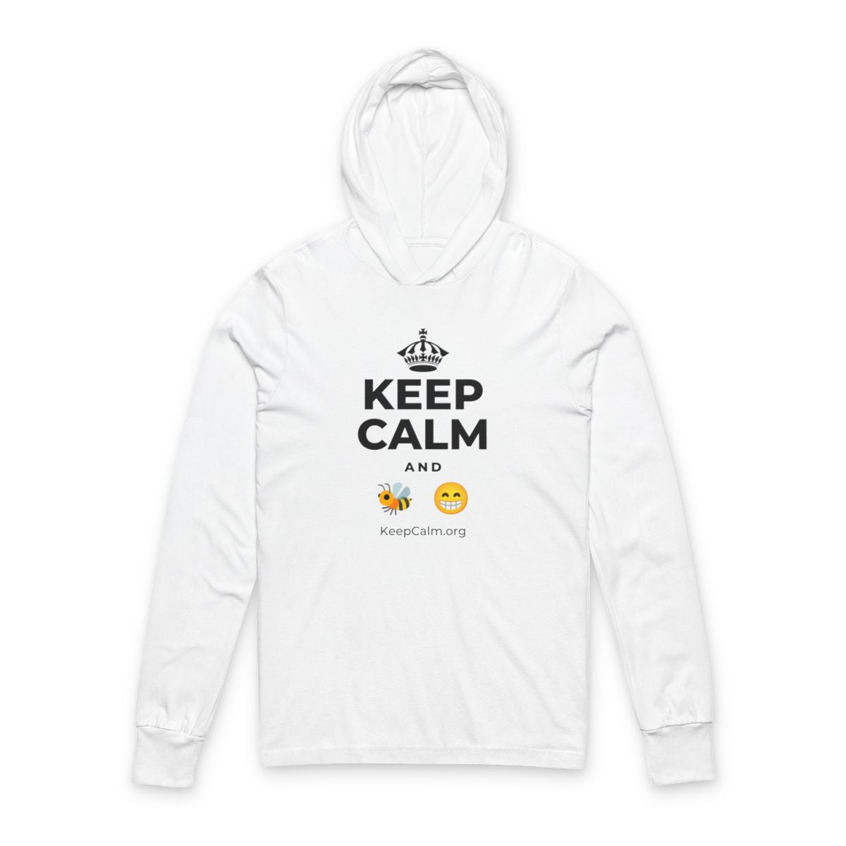 KEEP CALM AND BEE HAPPY Hooded Long Sleeve Tee