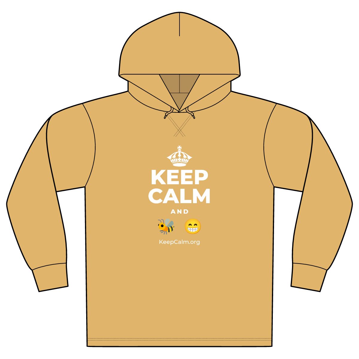 KEEP CALM AND BEE HAPPY Organic Hoodie Tee