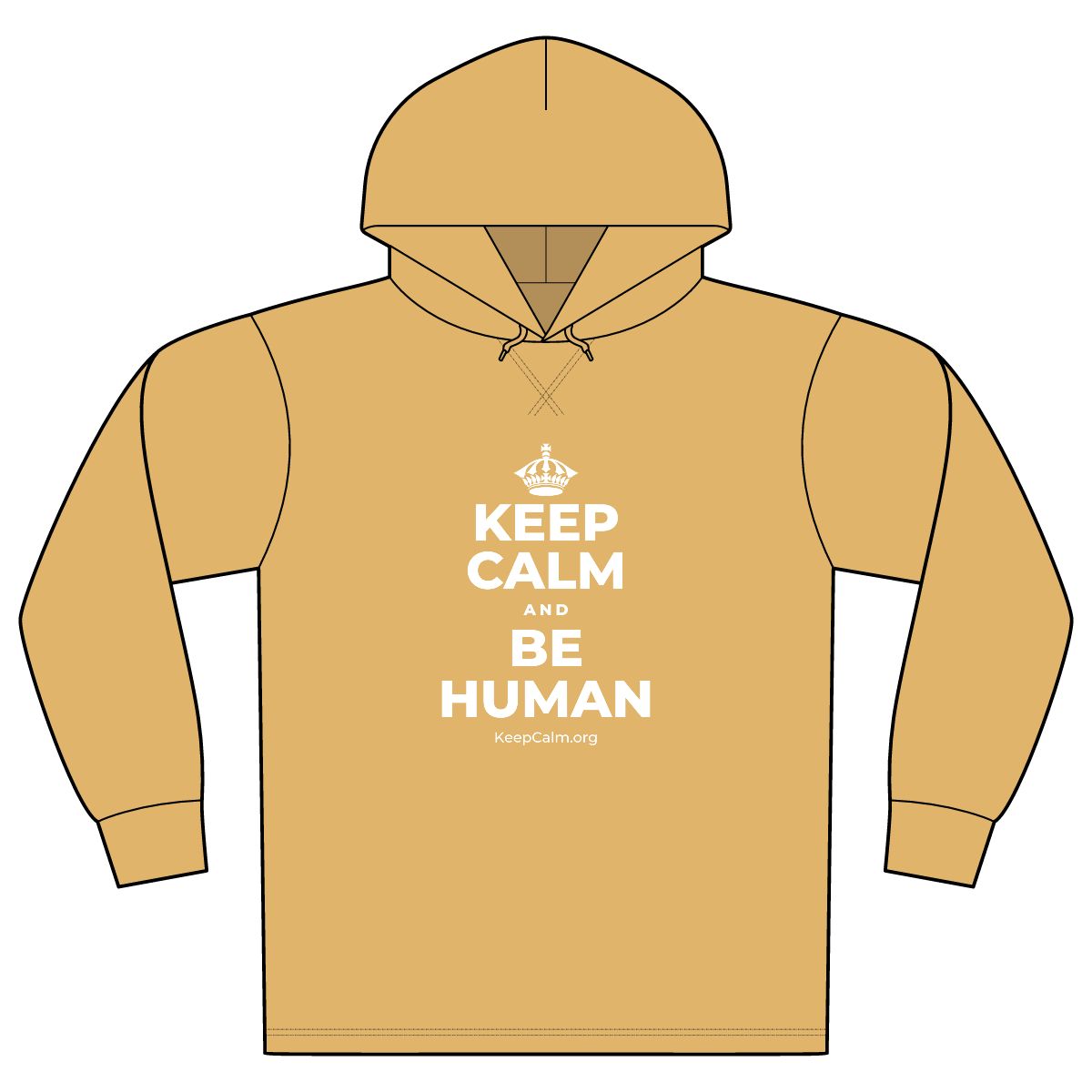 KEEP CALM AND BE HUMAN Organic Hoodie Tee