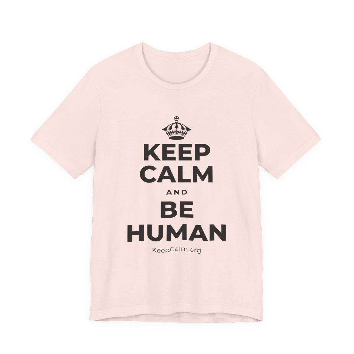 KEEP CALM AND BE HUMAN T-Shirt (Soft Cream–Heather Mauve)