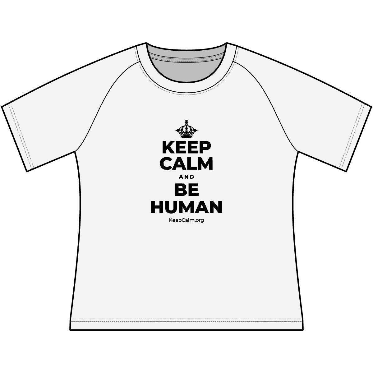 KEEP CALM AND BE HUMAN Women's Raglan Tee